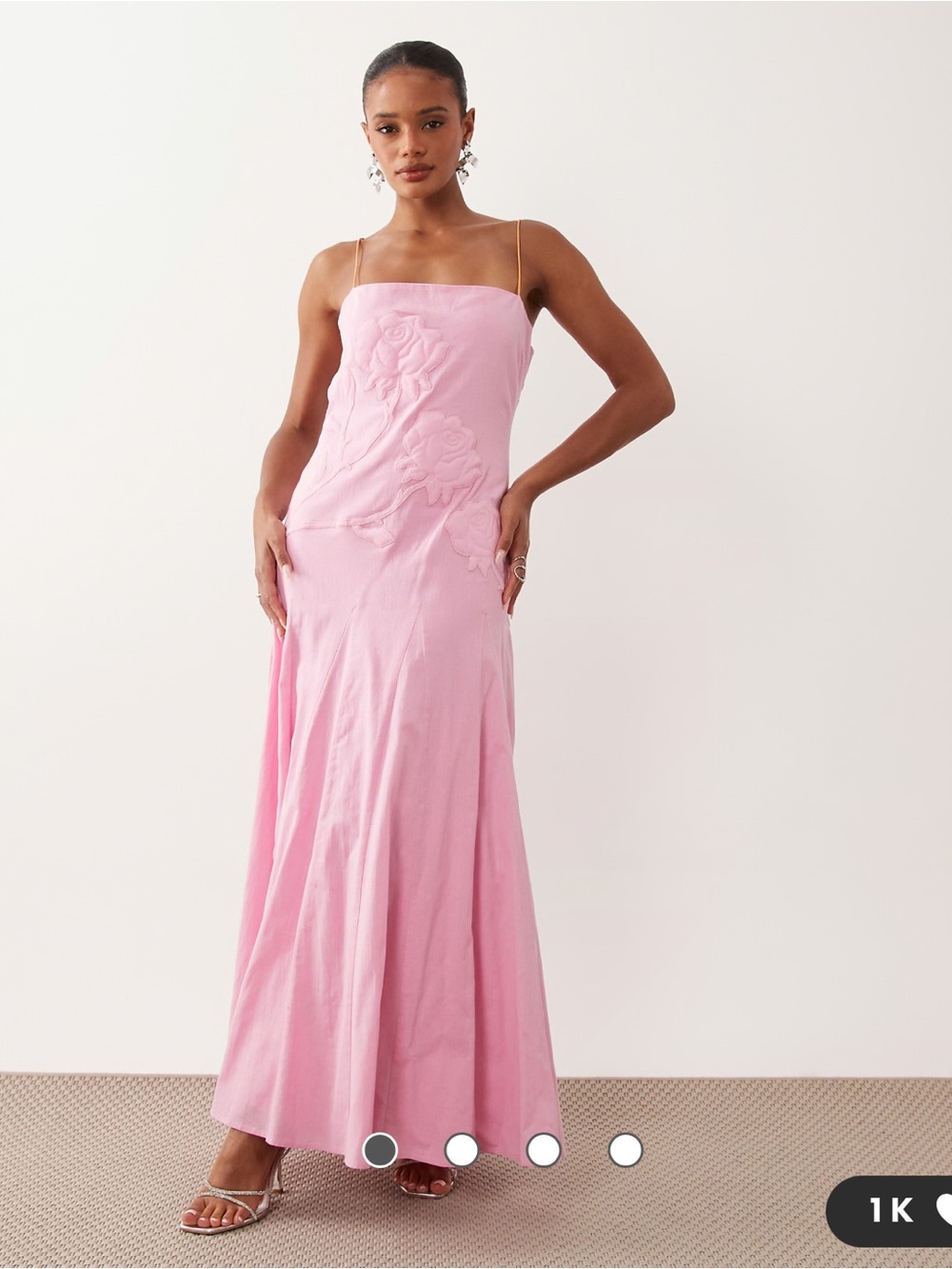 ASOS DESIGN maxi dress with floral applique